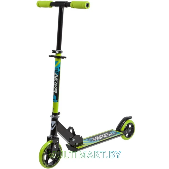 Самокат Novatrack Jungle Steel 145S.JUNGLE.BGN9 (черный/зеленый, 2019)
